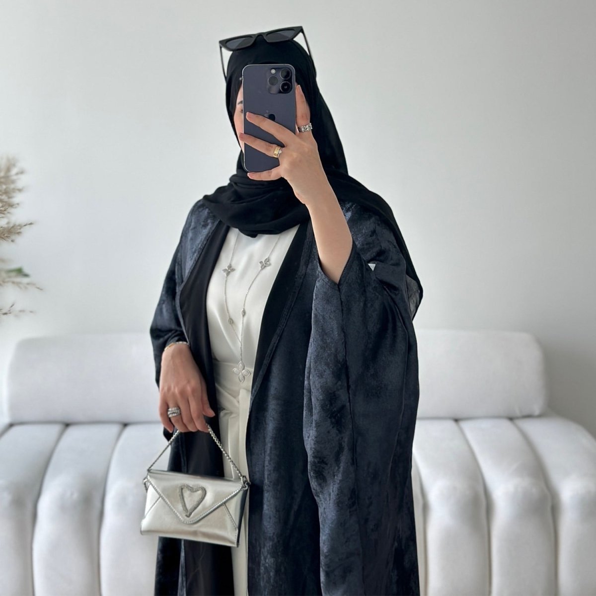 Elegant Modest Luxury Velvet Abaya Collection Robe Dresses. (MOA163) - Mariam's Collection