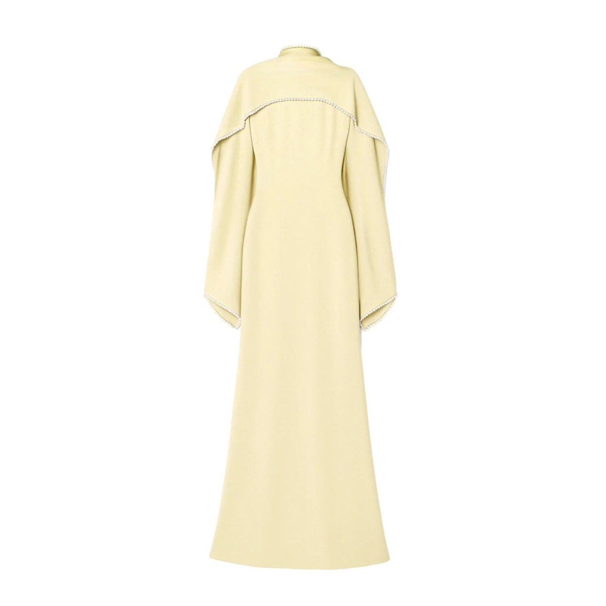 Elegant Pearl Embellished Cape Sleeve Evening Dress(MA337) - Mariam's Collection