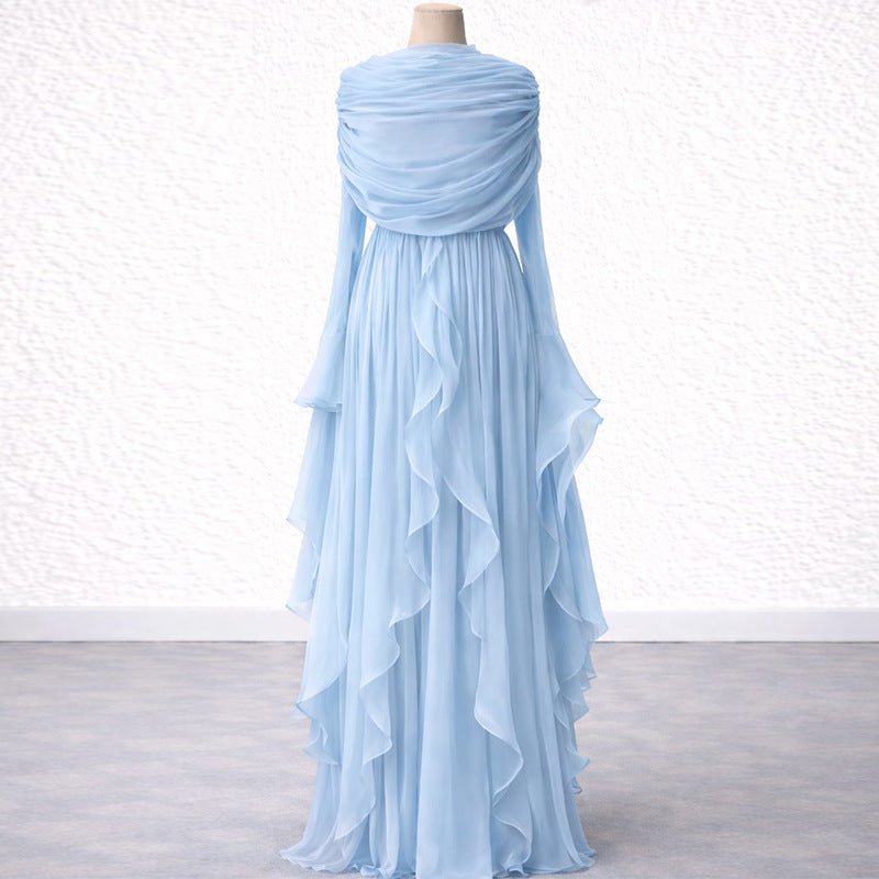 tresa pleated maxi dress with slit Tesni Pleated Maxi Dress
