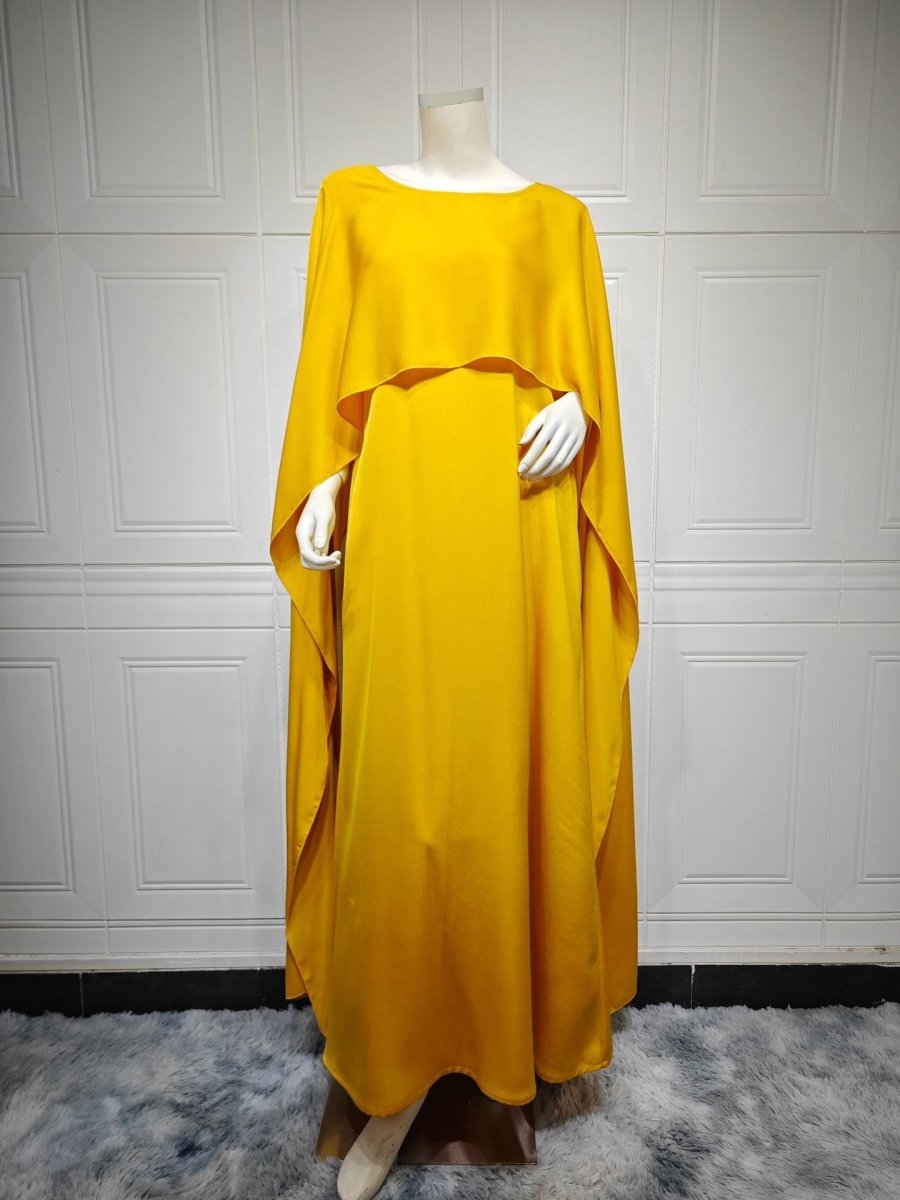 satin long sleeve maxi dress modest Satin Maxi Dress