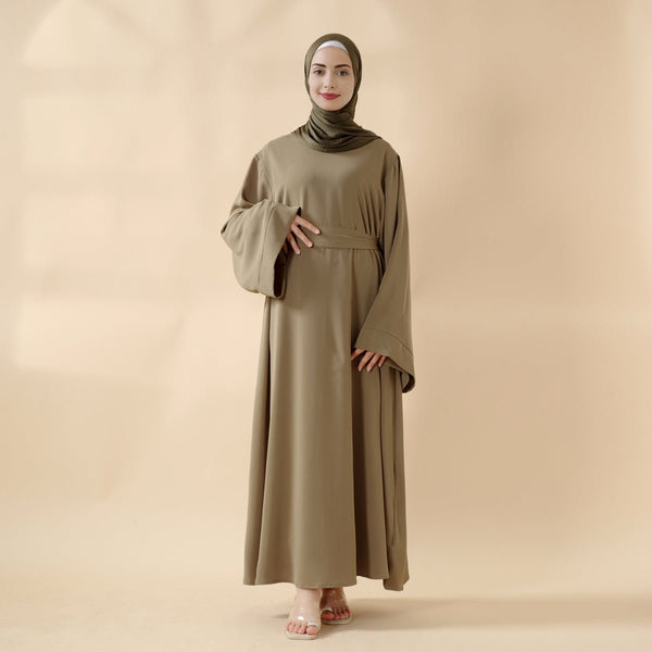 Elegant Solid Color Abaya For Muslimahs (MA036) - Mariam's Collection