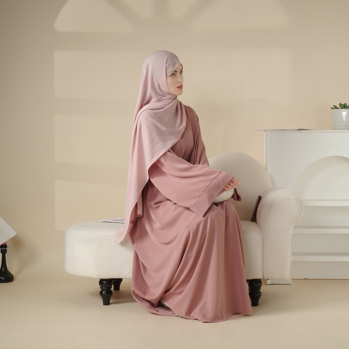 Elegant Solid Color Abaya For Muslimahs (MA036) - Mariam's Collection