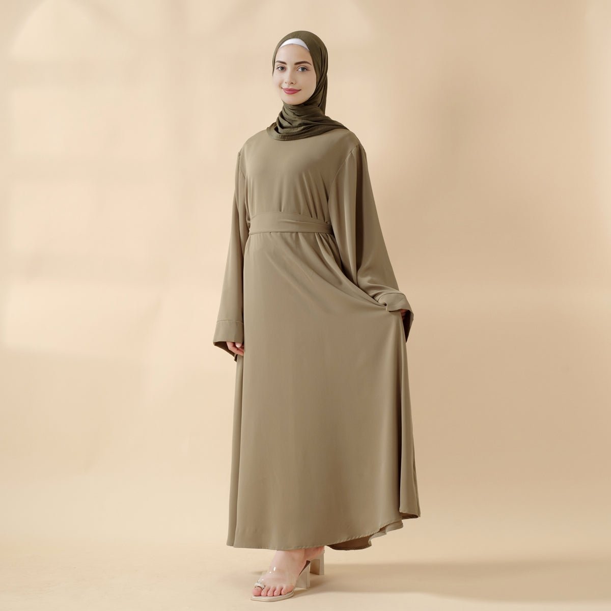 Elegant Solid Color Abaya For Muslimahs (MA036) - Mariam's Collection