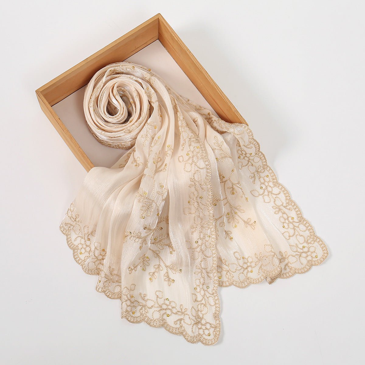 Embroidered Sequin Shimmer Hijab Scarf(MH248) - Mariam's Collection