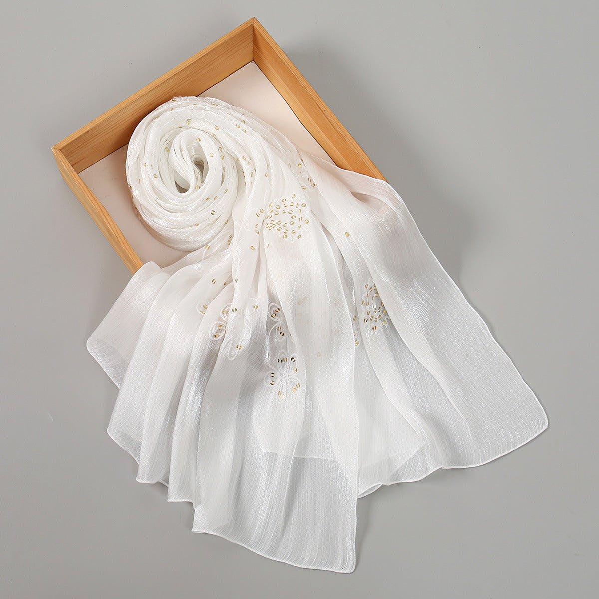 Embroidered Sequin Shimmer Hijab Scarf(MH248) - Mariam's Collection
