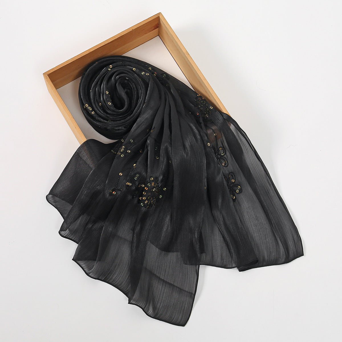 Embroidered Sequin Shimmer Hijab Scarf(MH248) - Mariam's Collection