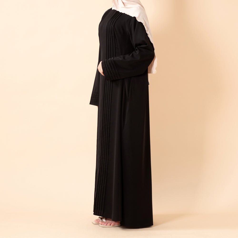 Essence Pleated Abaya – Sandstone Beige(MA254) - Mariam's Collection