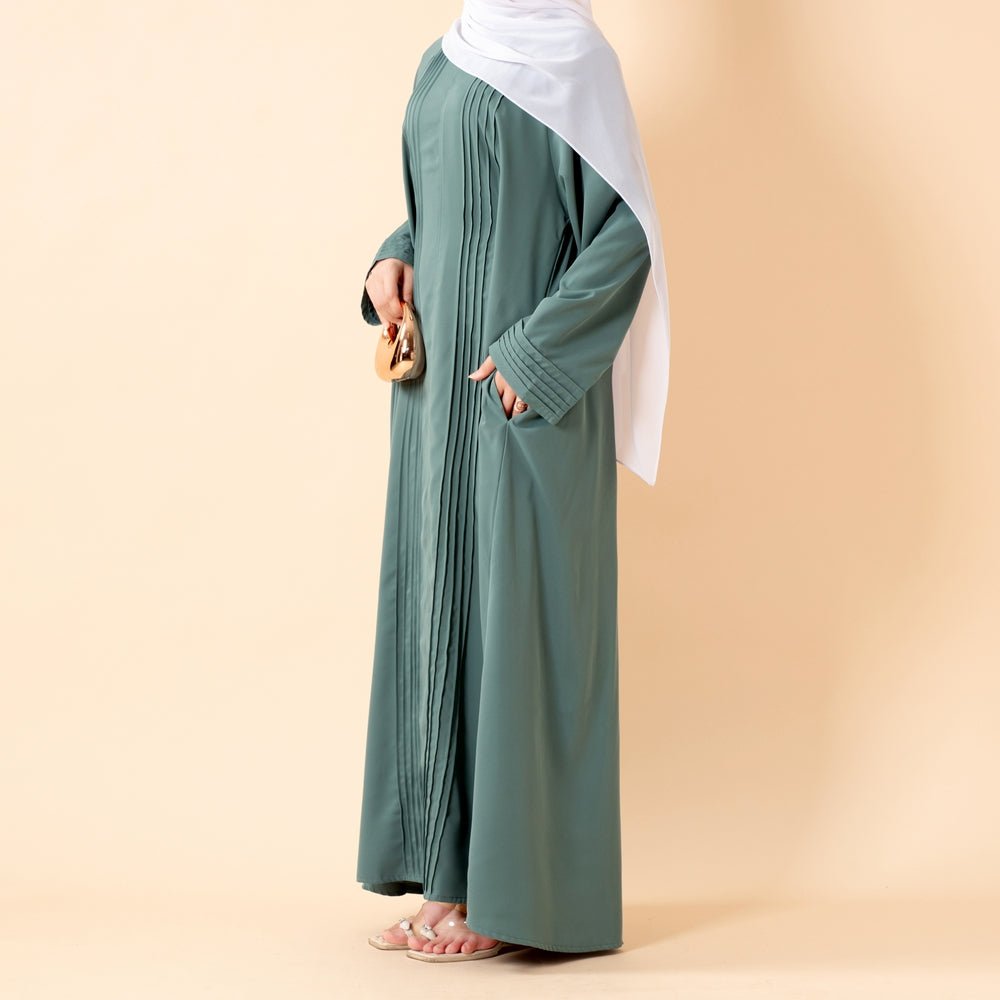 Essence Pleated Abaya – Sandstone Beige(MA254) - Mariam's Collection