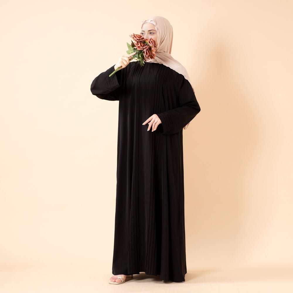 Essence Pleated Abaya – Sandstone Beige(MA254) - Mariam's Collection