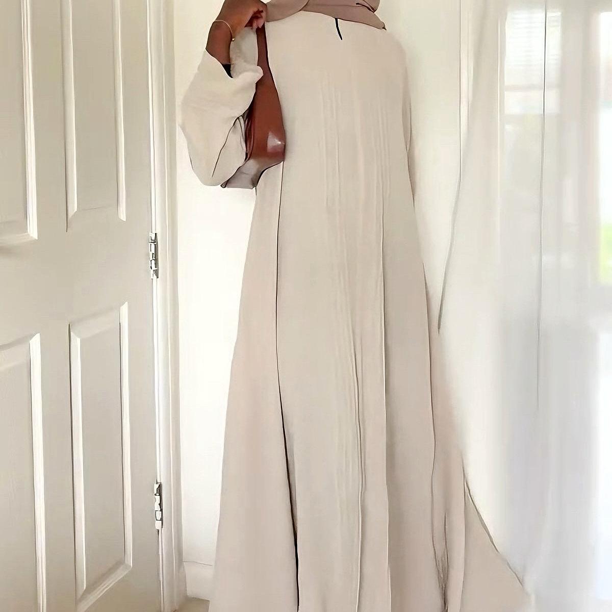 Essence Pleated Abaya – Sandstone Beige.(MA254) - Mariam's Collection
