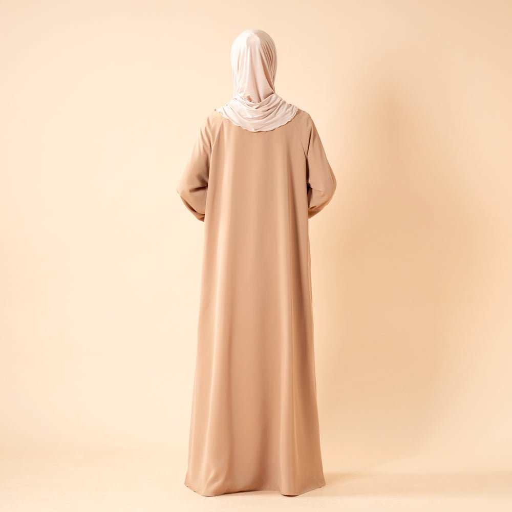 Essence Pleated Abaya – Sandstone Beige(MA254) - Mariam's Collection