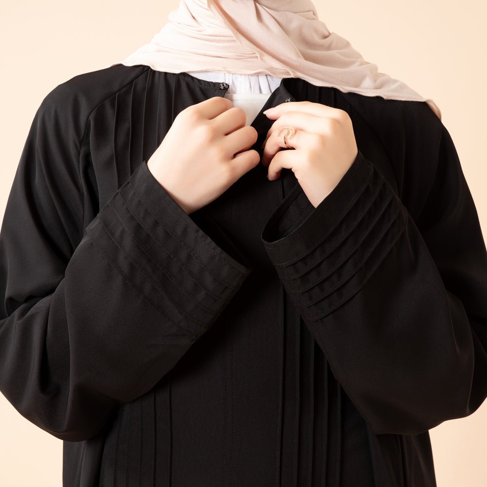 Essence Pleated Abaya – Sandstone Beige(MA254) - Mariam's Collection