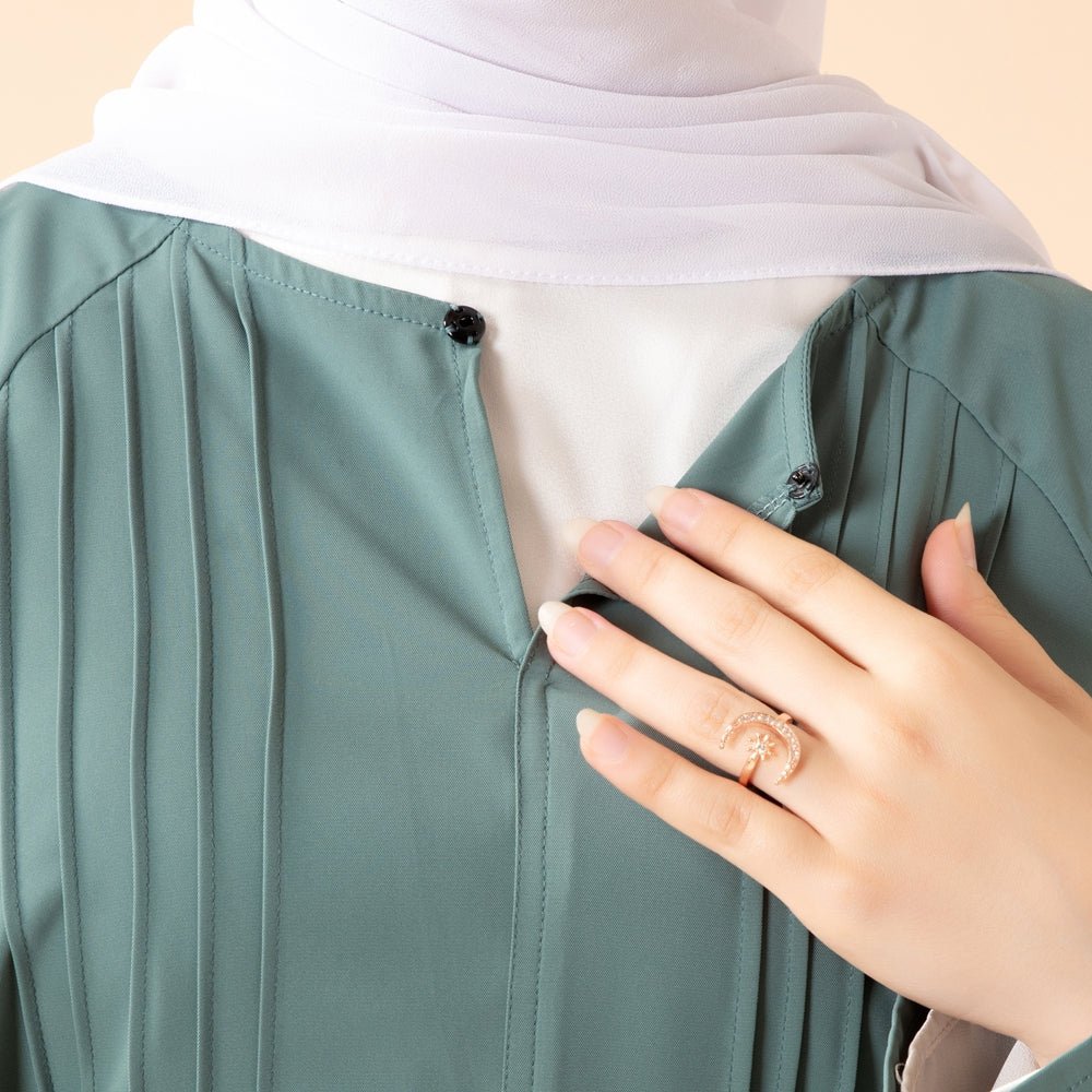 Essence Pleated Abaya – Sandstone Beige(MA254) - Mariam's Collection