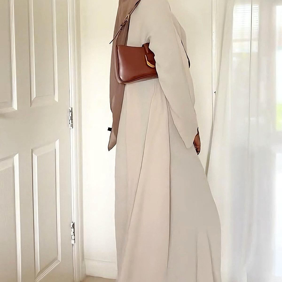 Essence Pleated Abaya – Sandstone Beige.(MA254) - Mariam's Collection