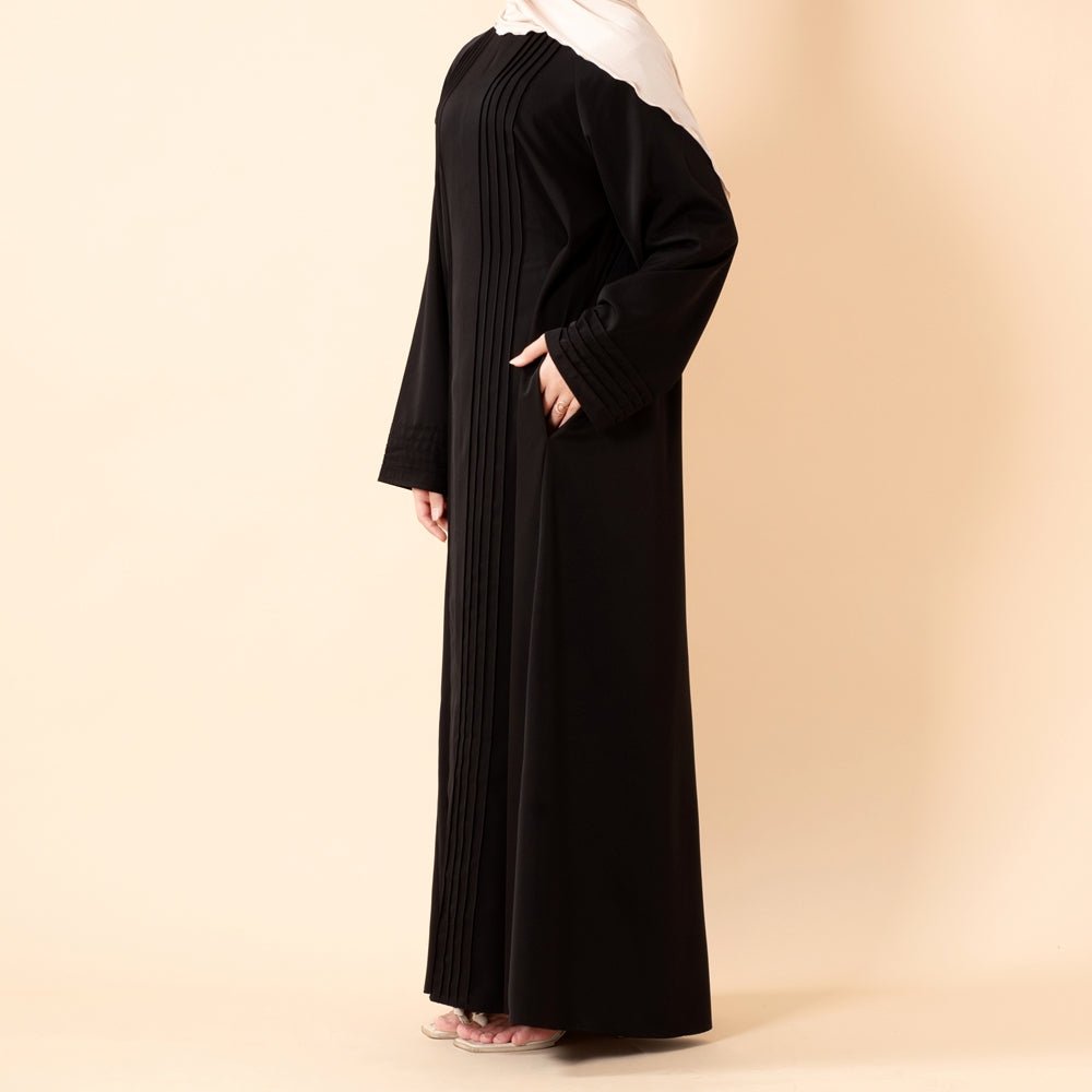 Essence Pleated Abaya – Sandstone Beige(MA254) - Mariam's Collection