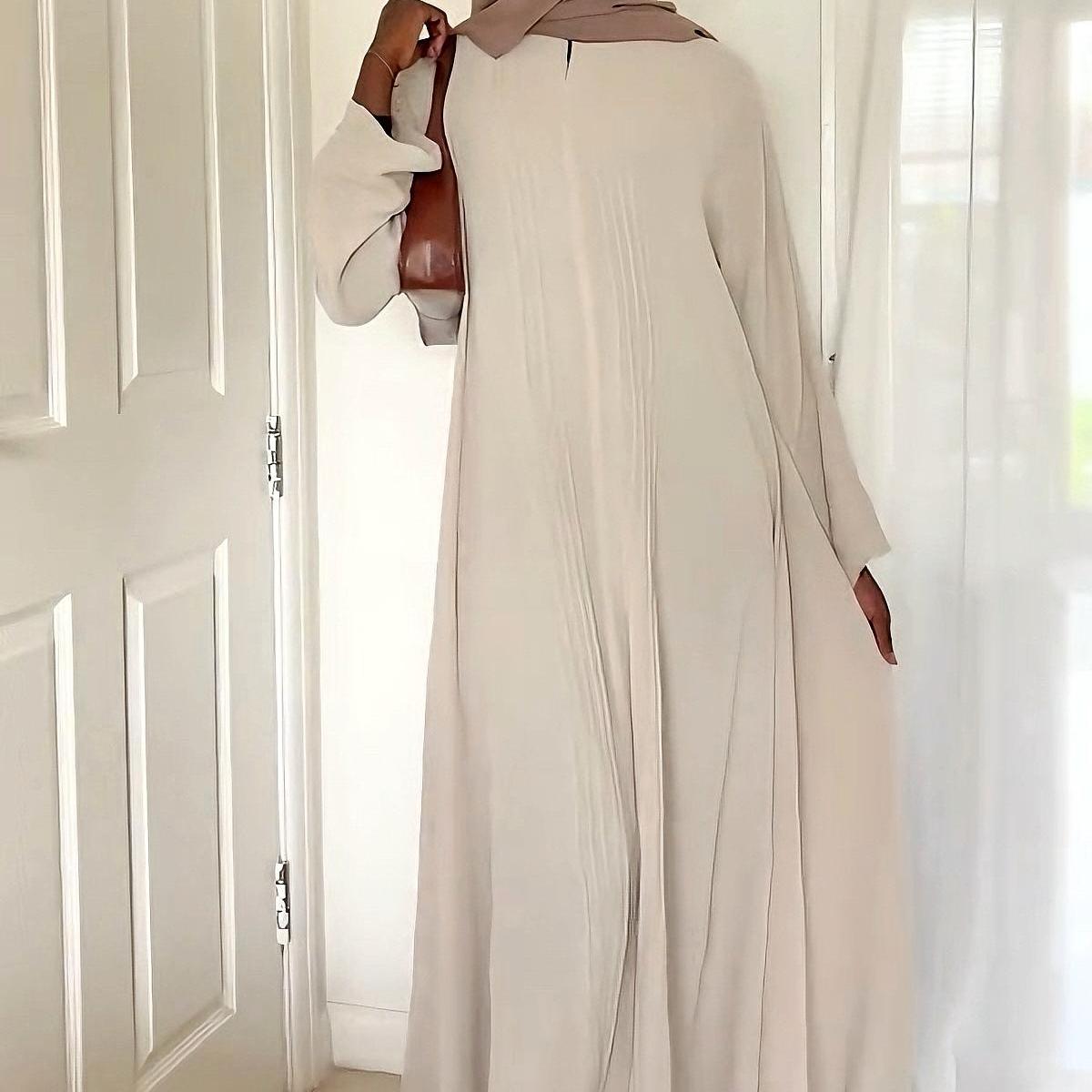Essence Pleated Abaya – Sandstone Beige.(MA254) - Mariam's Collection