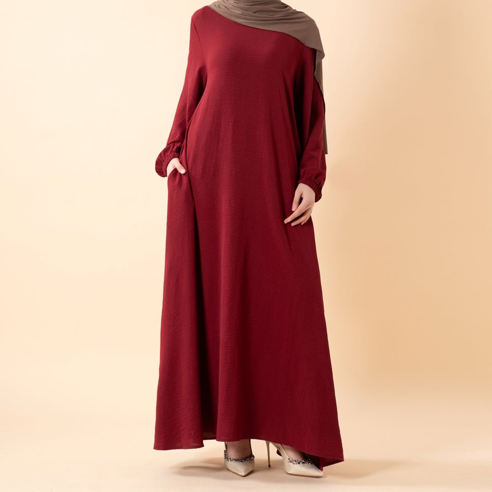 Essential Flow Crepe Maxi Dress with Pockets Everyday Modest Abaya Essential Flow Crepe Maxi Dress with Pockets Everyday Modest Abaya