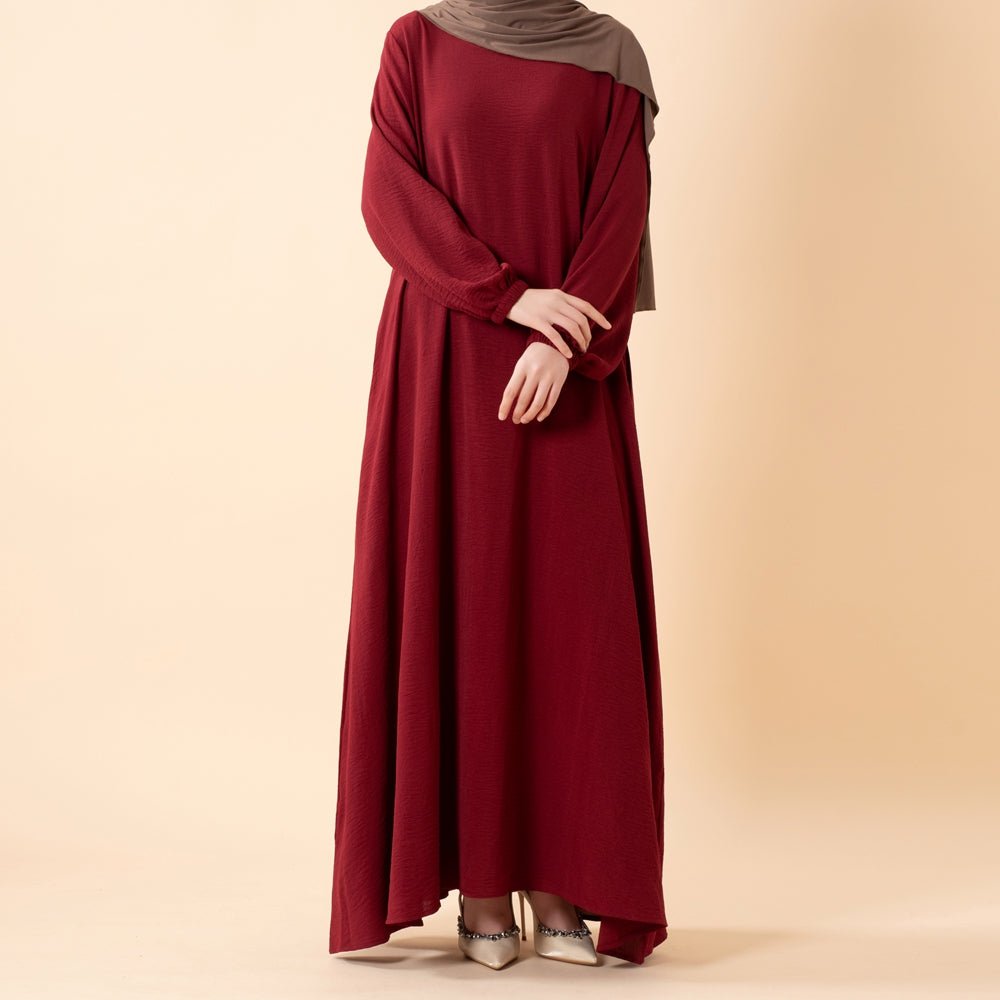 Essential Flow Crepe Maxi Dress with Pockets — Everyday Modest Abaya Chocolate Brown / M Essential Flow Crepe Maxi Dress with Pockets — Everyday Modest Abaya Chocolate Brown / M