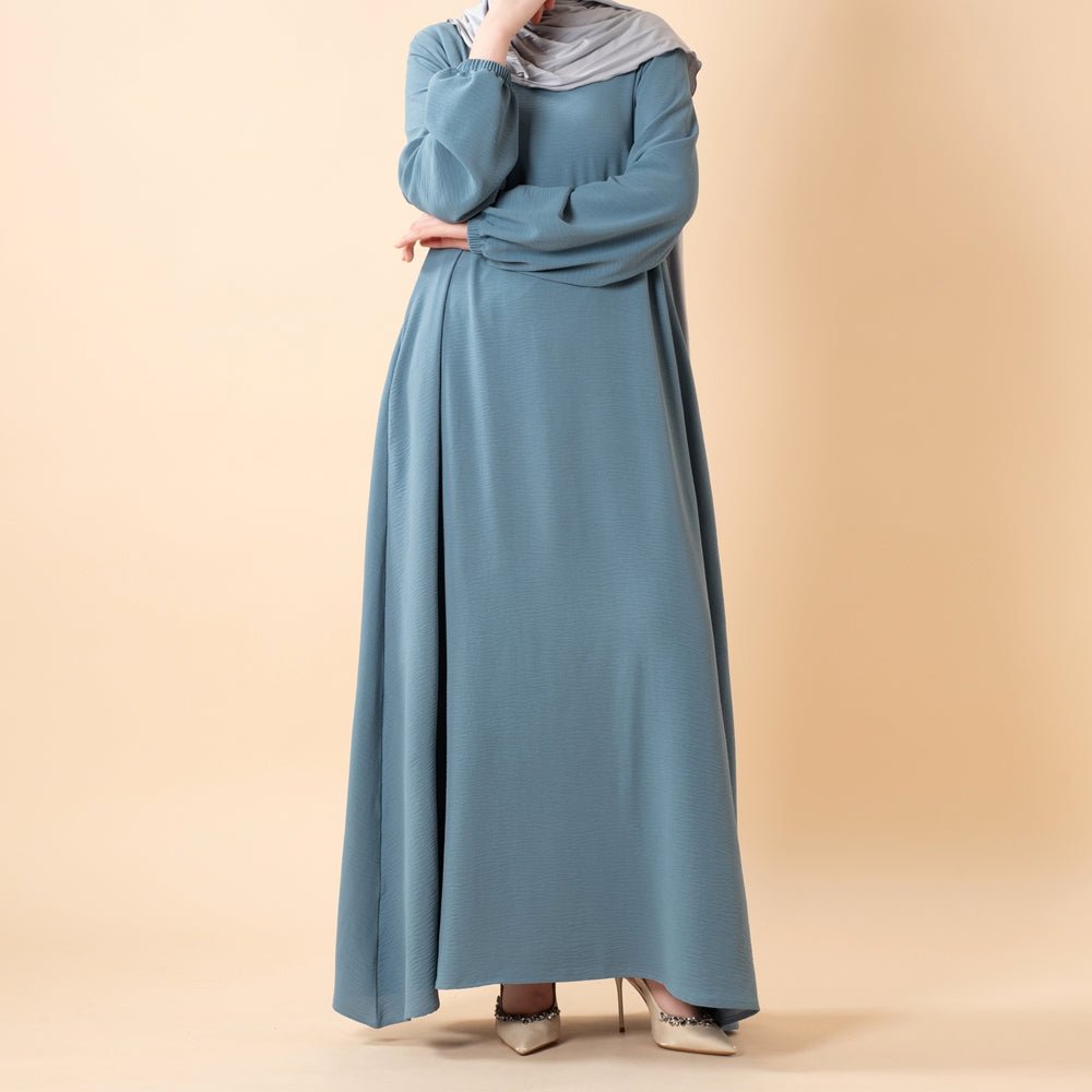 Essential Flow Crepe Maxi Dress with Pockets(MA385), Forest Olive / XXL