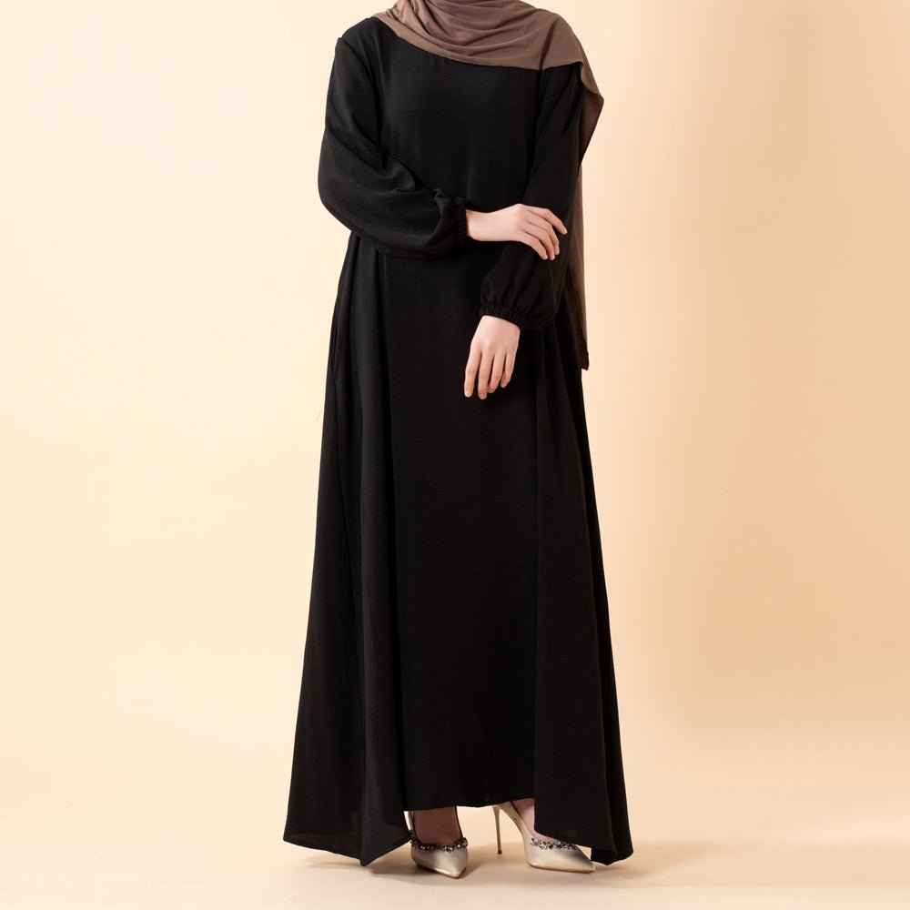 Essential Flow Crepe Maxi Dress with Pockets — Everyday Modest Abaya Chocolate Brown / M