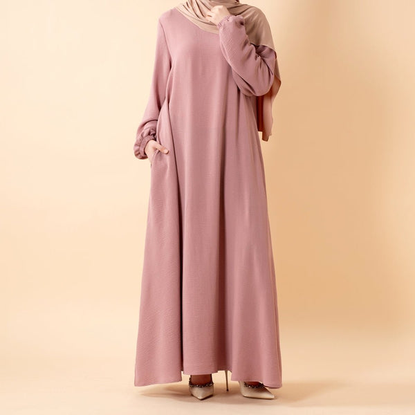 Essential Flow Crepe Maxi Dress with Pockets — Everyday Modest Abaya
