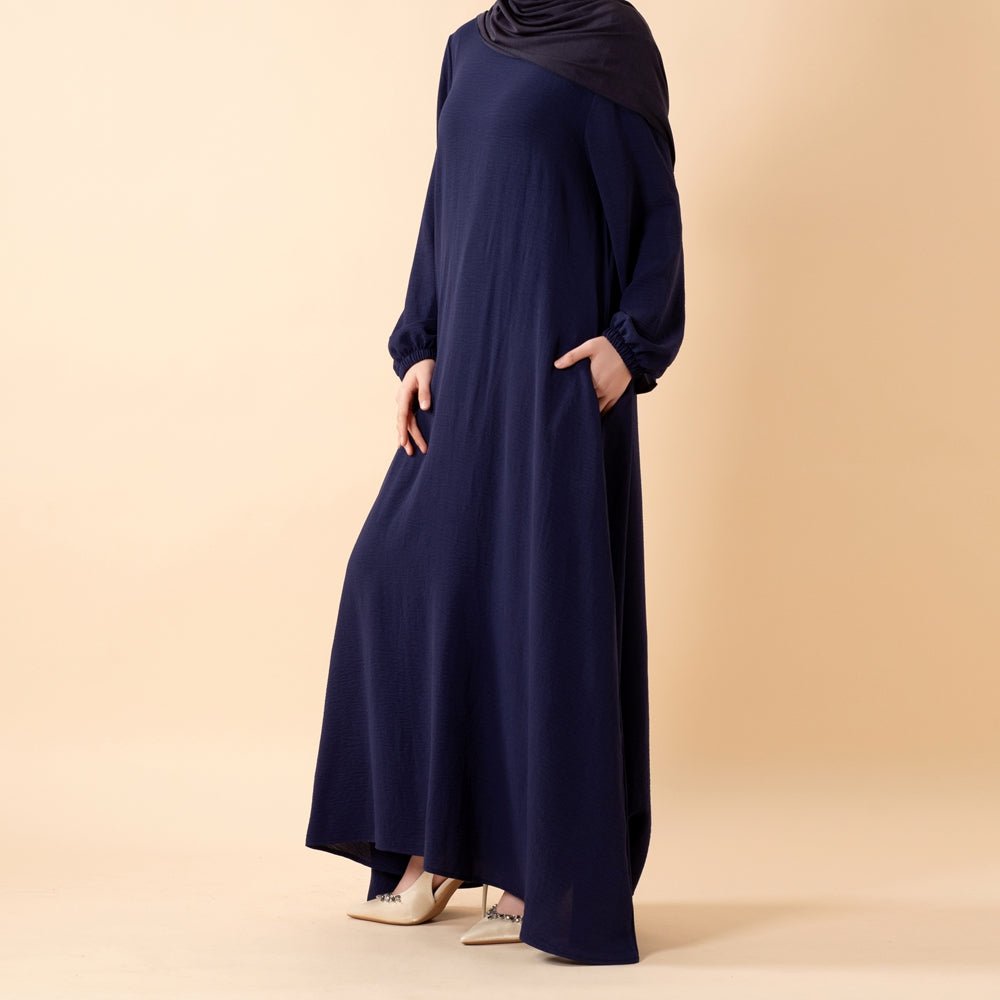 Essential Flow Crepe Maxi Dress with Pockets — Everyday Modest Abaya Chocolate Brown / M