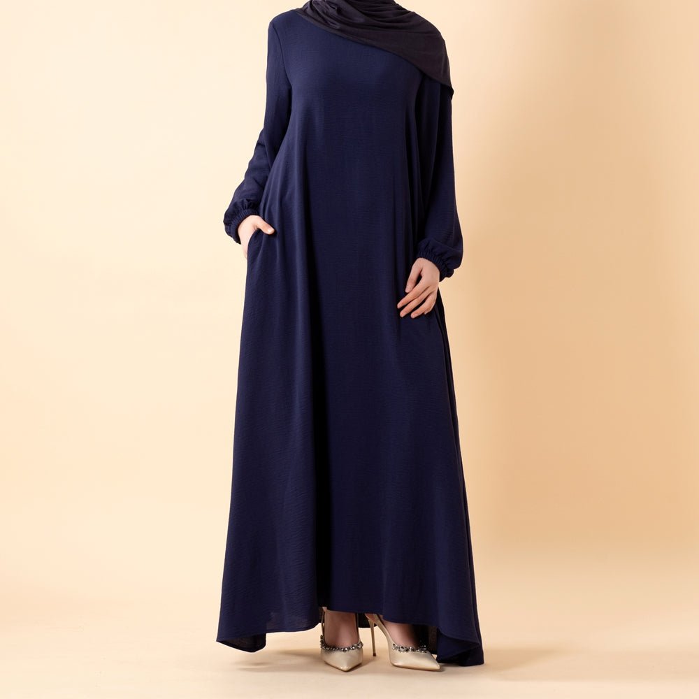 Essential Flow Crepe Maxi Dress with Pockets — Everyday Modest Abaya