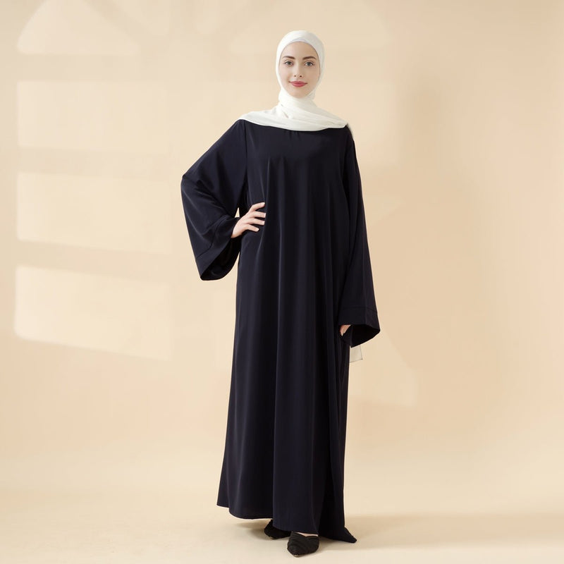 Essential Premium Loose Fit Abaya 2 - Piece Set with Versatile Pockets (MA120) - Mariam's Collection