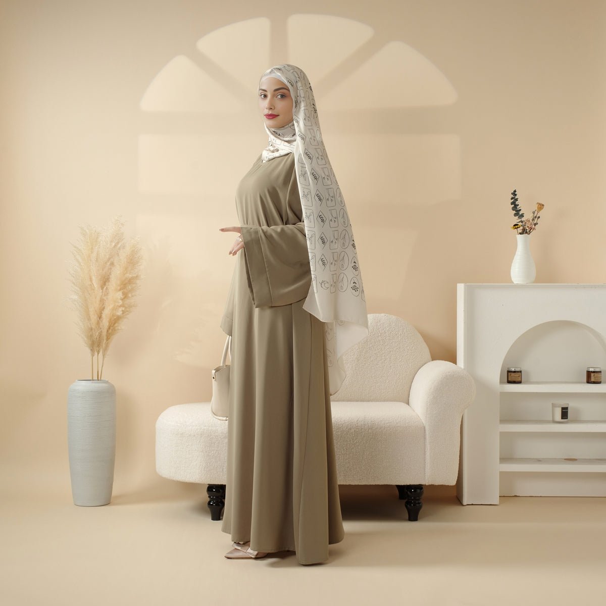 Essential Premium Loose Fit Abaya 2 - Piece Set with Versatile Pockets (MA120) - Mariam's Collection