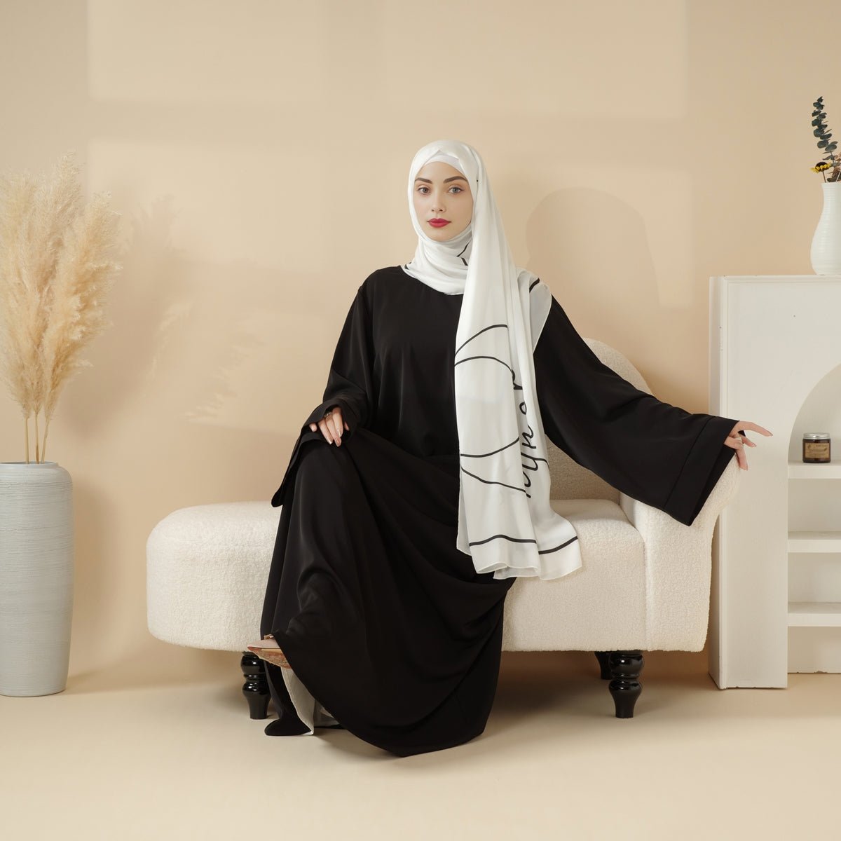 Essential Premium Loose Fit Abaya 2 - Piece Set with Versatile Pockets (MA120) - Mariam's Collection
