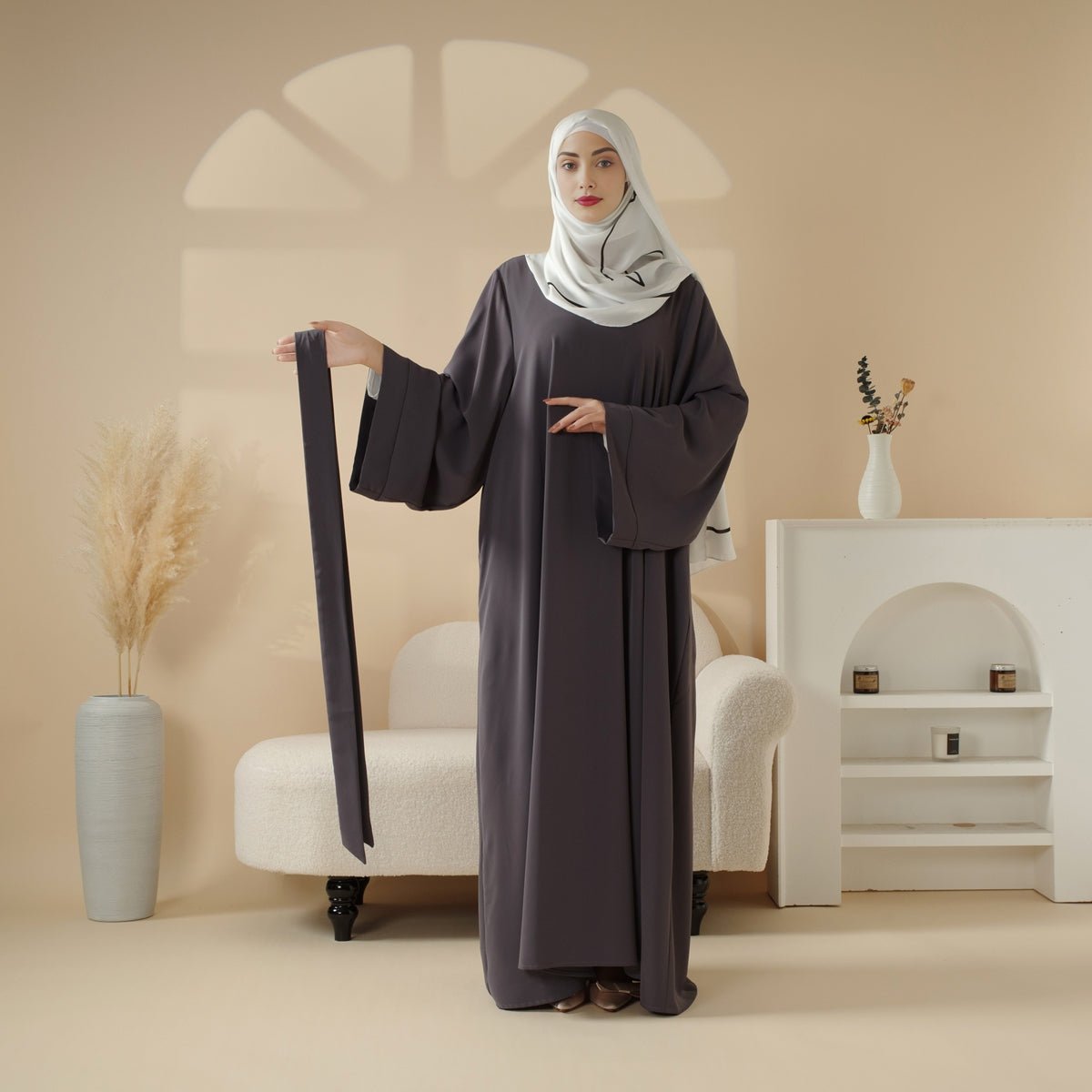 Essential Premium Versatile Pockets 2 - Piece Set Loose Closed Abaya (MA120) - Mariam's Collection