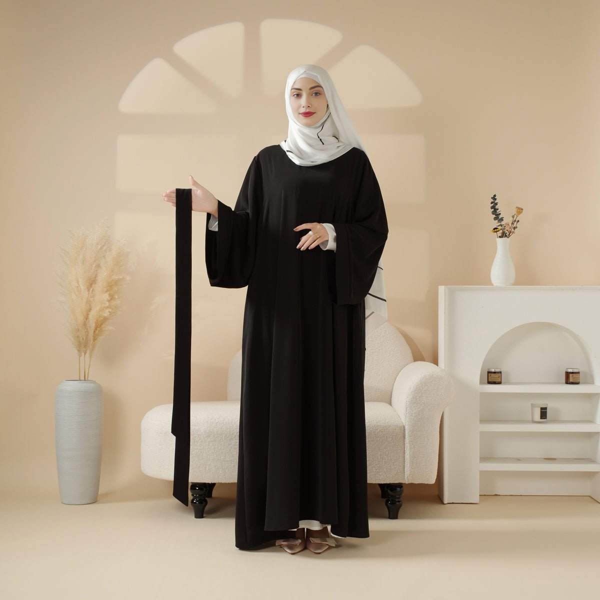 Essential Premium Versatile Pockets 2 - Piece Set Loose Closed Abaya (MA120) - Mariam's Collection