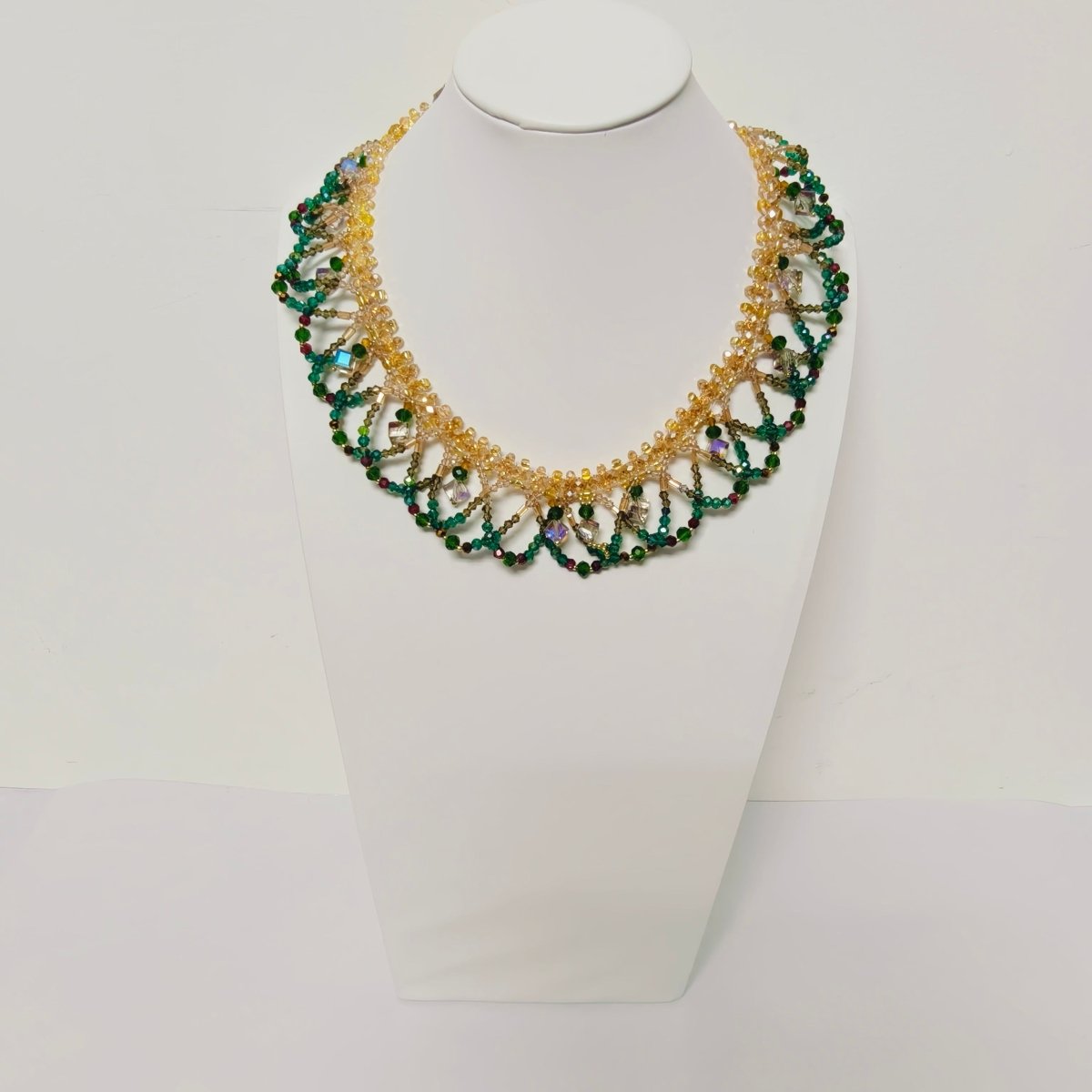 Exquisite Handmade Woven Luminescence Beaded Necklace (MAC343) - Mariam's Collection