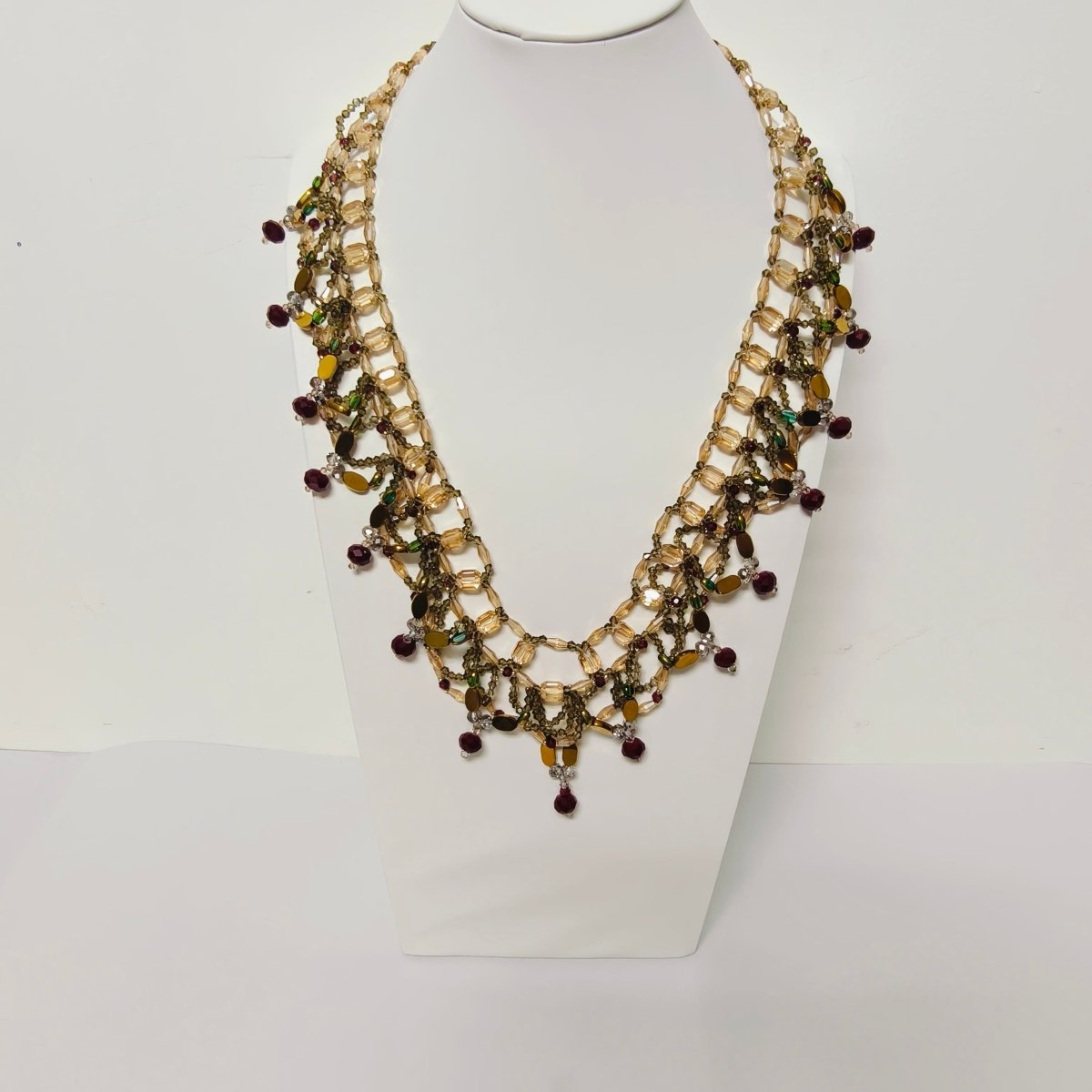 Exquisite Handmade Woven Luminescence Beaded Necklace (MAC343) - Mariam's Collection