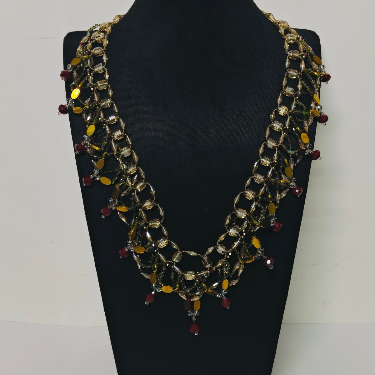 Exquisite Handmade Woven Luminescence Beaded Necklace (MAC343) - Mariam's Collection