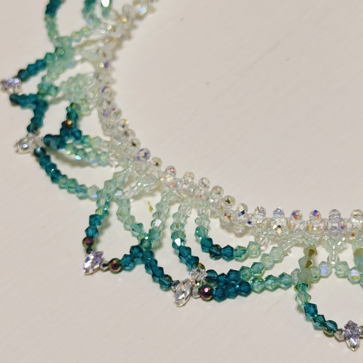 Exquisite Handmade Woven Luminescence Beaded Necklace (MAC343) - Mariam's Collection