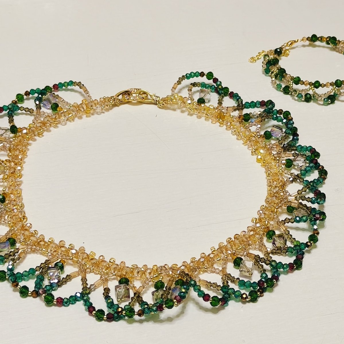 Exquisite Handmade Woven Luminescence Beaded Necklace (MAC343) - Mariam's Collection