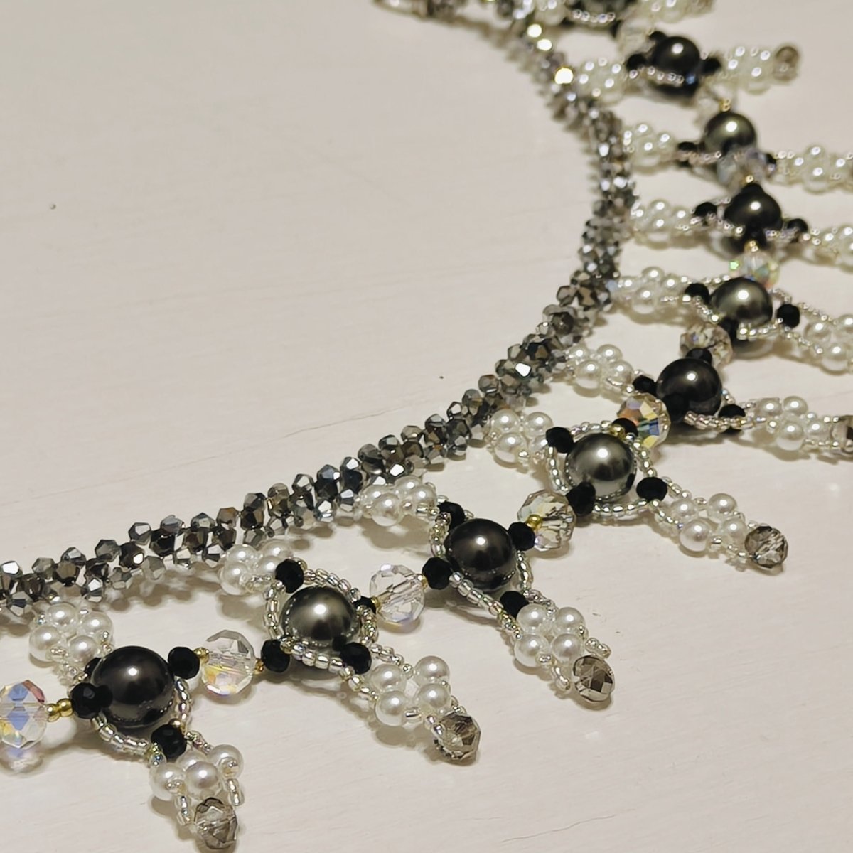 Exquisite Handmade Woven Luminescence Beaded Necklace (MAC343) - Mariam's Collection