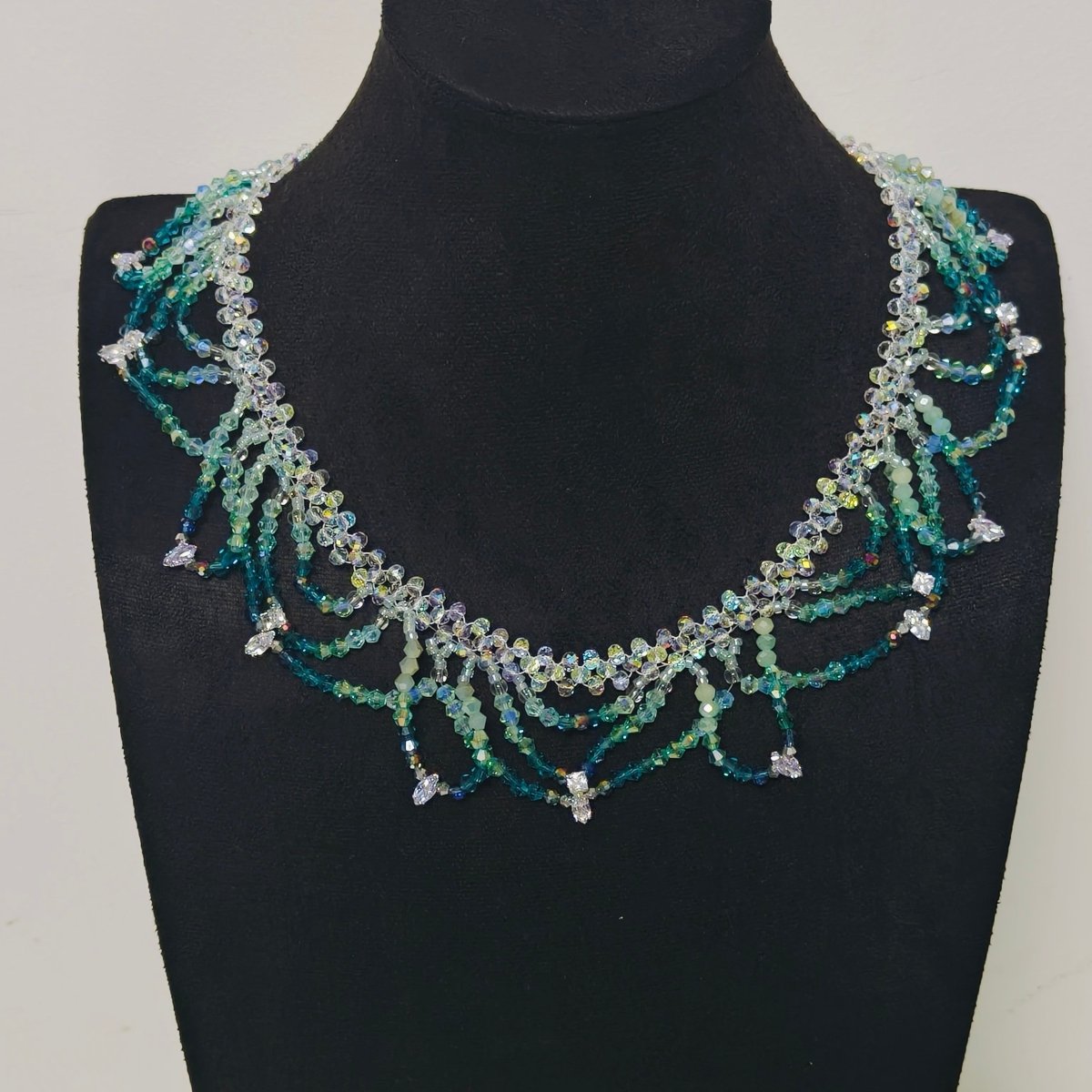 Exquisite Handmade Woven Luminescence Beaded Necklace (MAC343) - Mariam's Collection