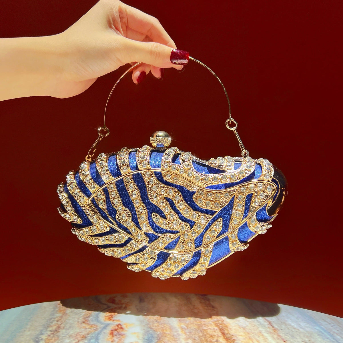 Exquisite Vintage Rhinestone Evening Clutch Bag - Luxury Statement Top-Handle Purse & Shoulder Crossbody for Parties & Weddings（MAC492） - Mariam's Collection