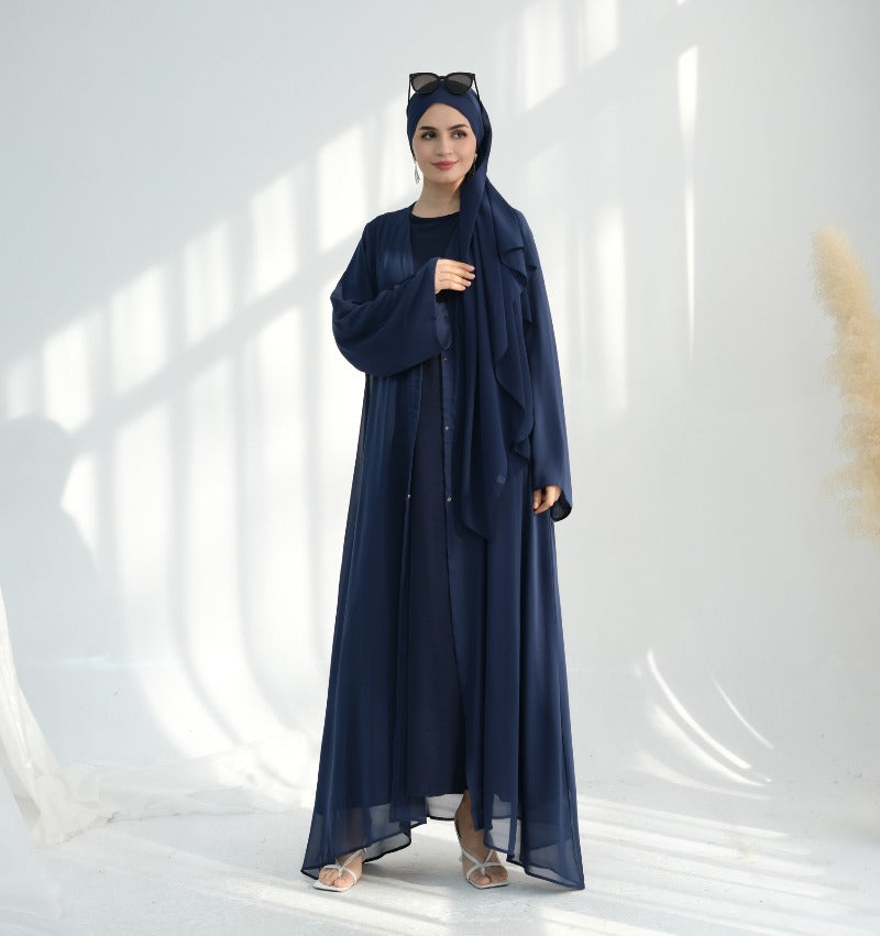 Premium Chiffon 3-Piece Set Abaya(MOA231)