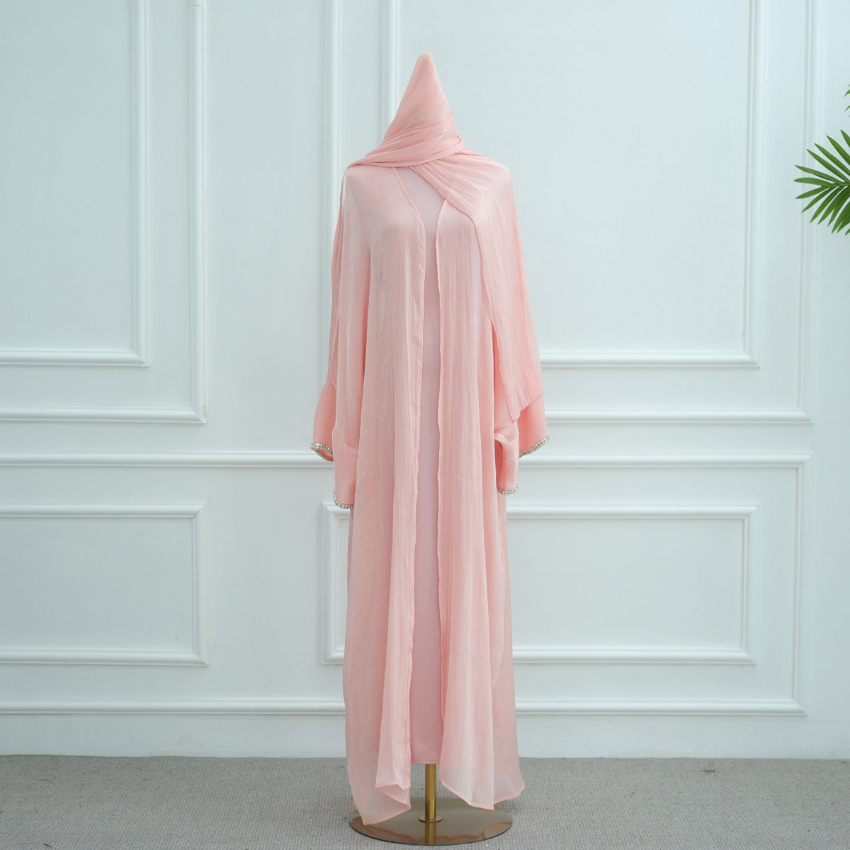 Luxe Beaded Cardigan Abaya |  Modest Luxury Evening Wear Beading-Embellished Robes (MOA195)