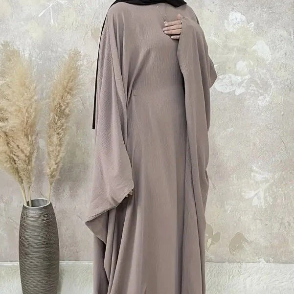 Modest Batwing Sleeve  Loose Solid Color Maxi Abaya(MA172)