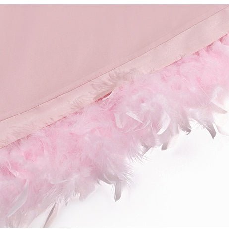 Feather - Trimmed Kimono Robe Abaya(MOA293) - Mariam's Collection