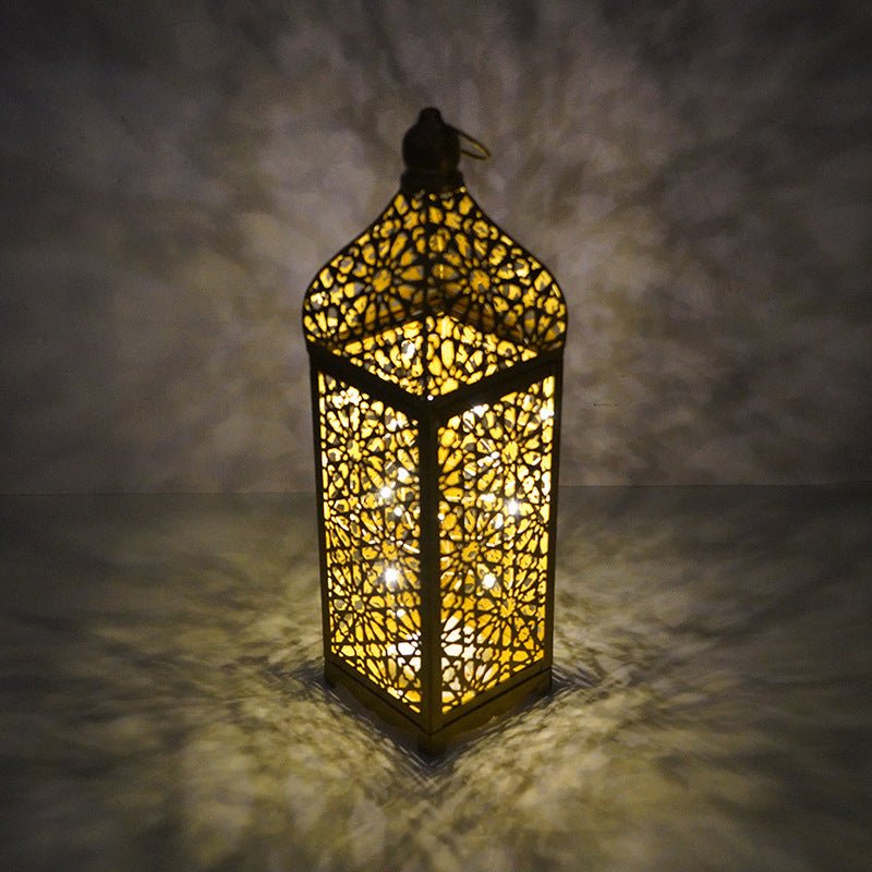 Festive Home Craft Decor Ramadan Hollow Moroccan Iron Lantern (MAC402) - Mariam's Collection