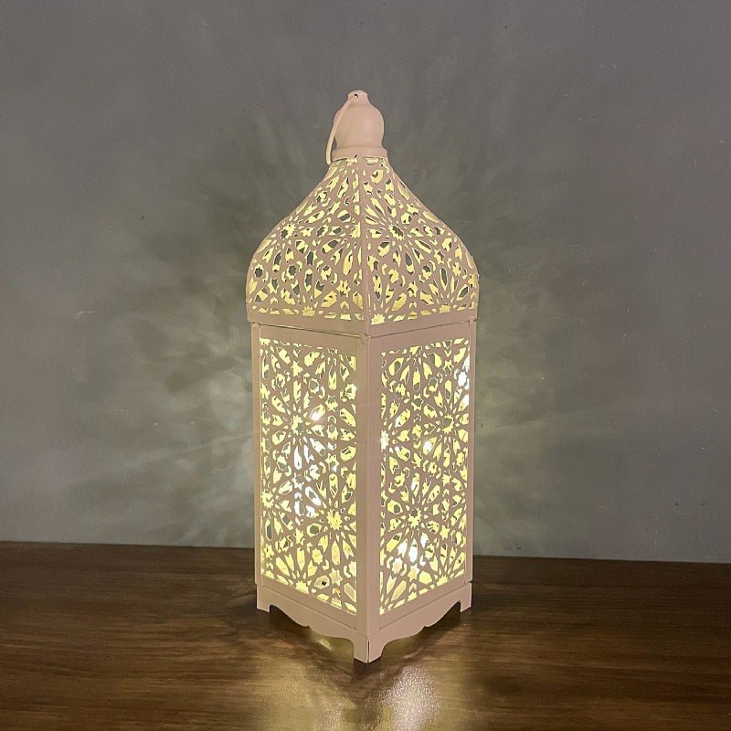 Festive Home Craft Decor Ramadan Hollow Moroccan Iron Lantern (MAC402) - Mariam's Collection
