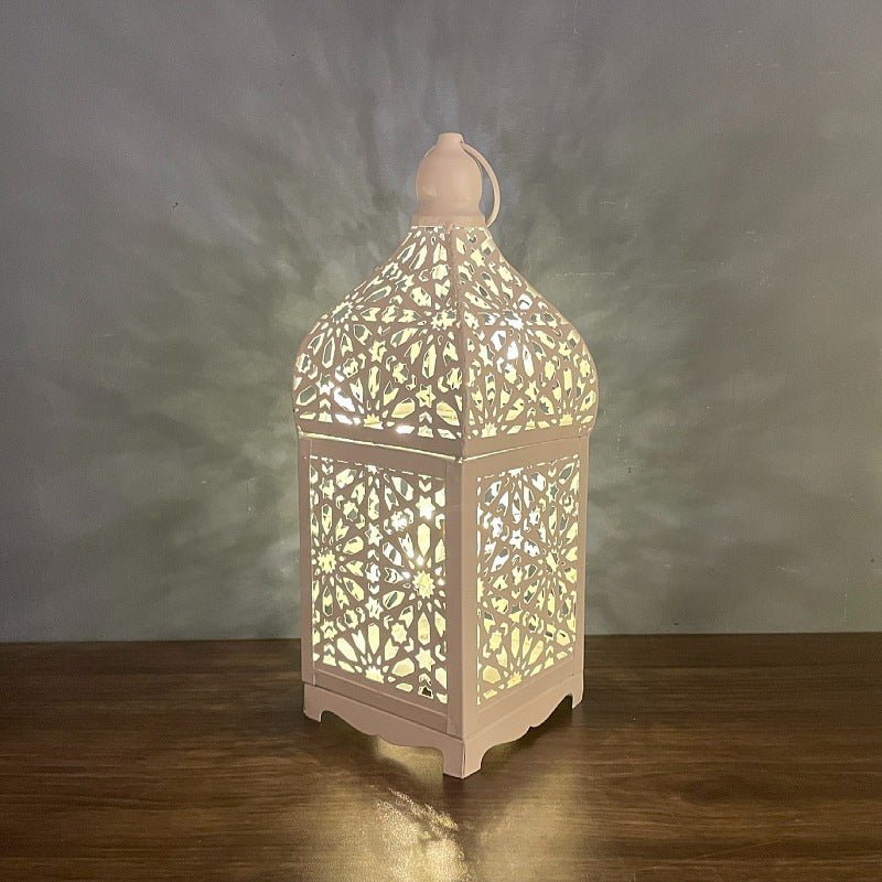 Festive Home Craft Decor Ramadan Hollow Moroccan Iron Lantern (MAC402) - Mariam's Collection