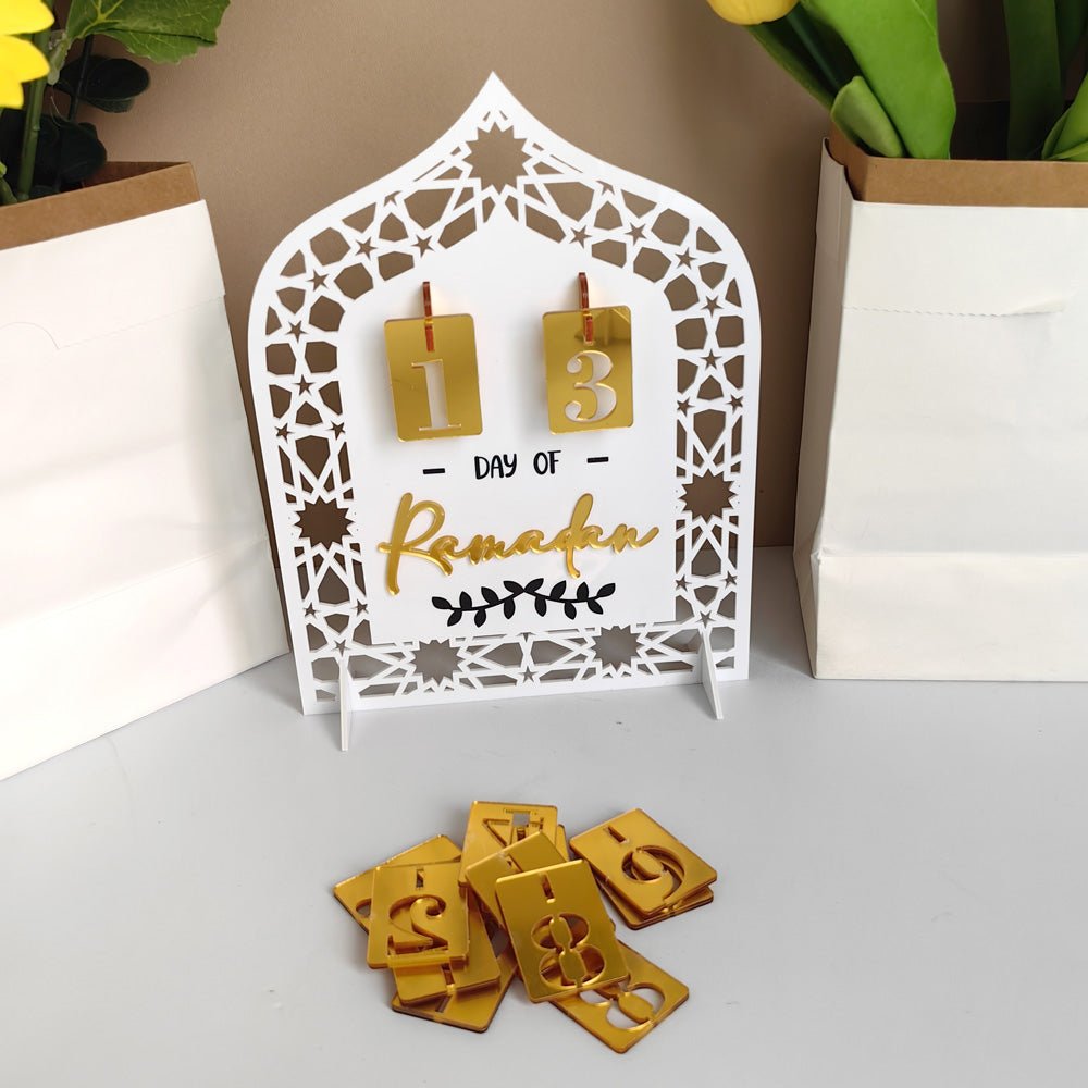 Festive Home Craft Ornament Ramadan Countdown Acrylic Tabletop Decor (MAC403) - Mariam's Collection