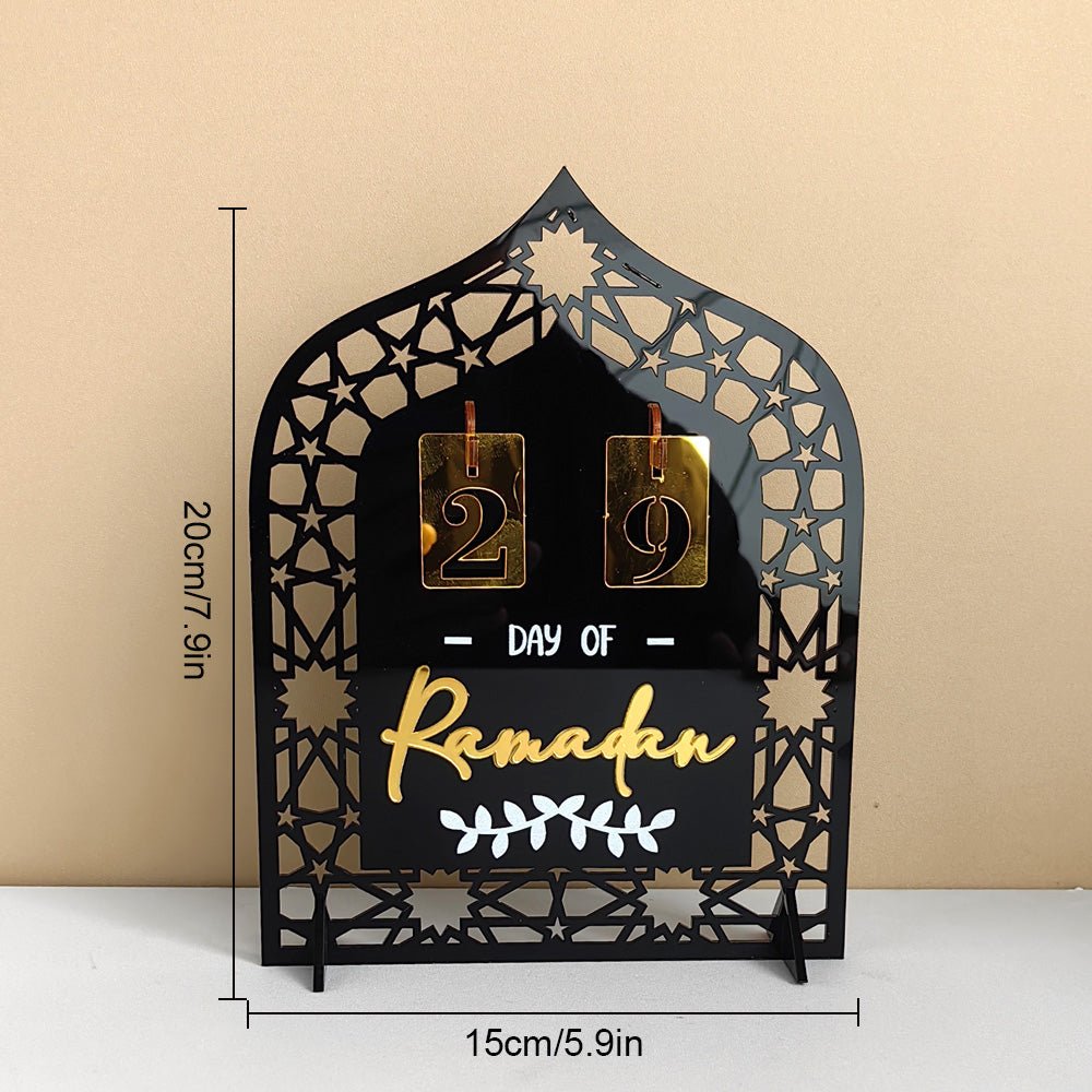 Festive Home Craft Ornament Ramadan Countdown Acrylic Tabletop Decor (MAC403) - Mariam's Collection
