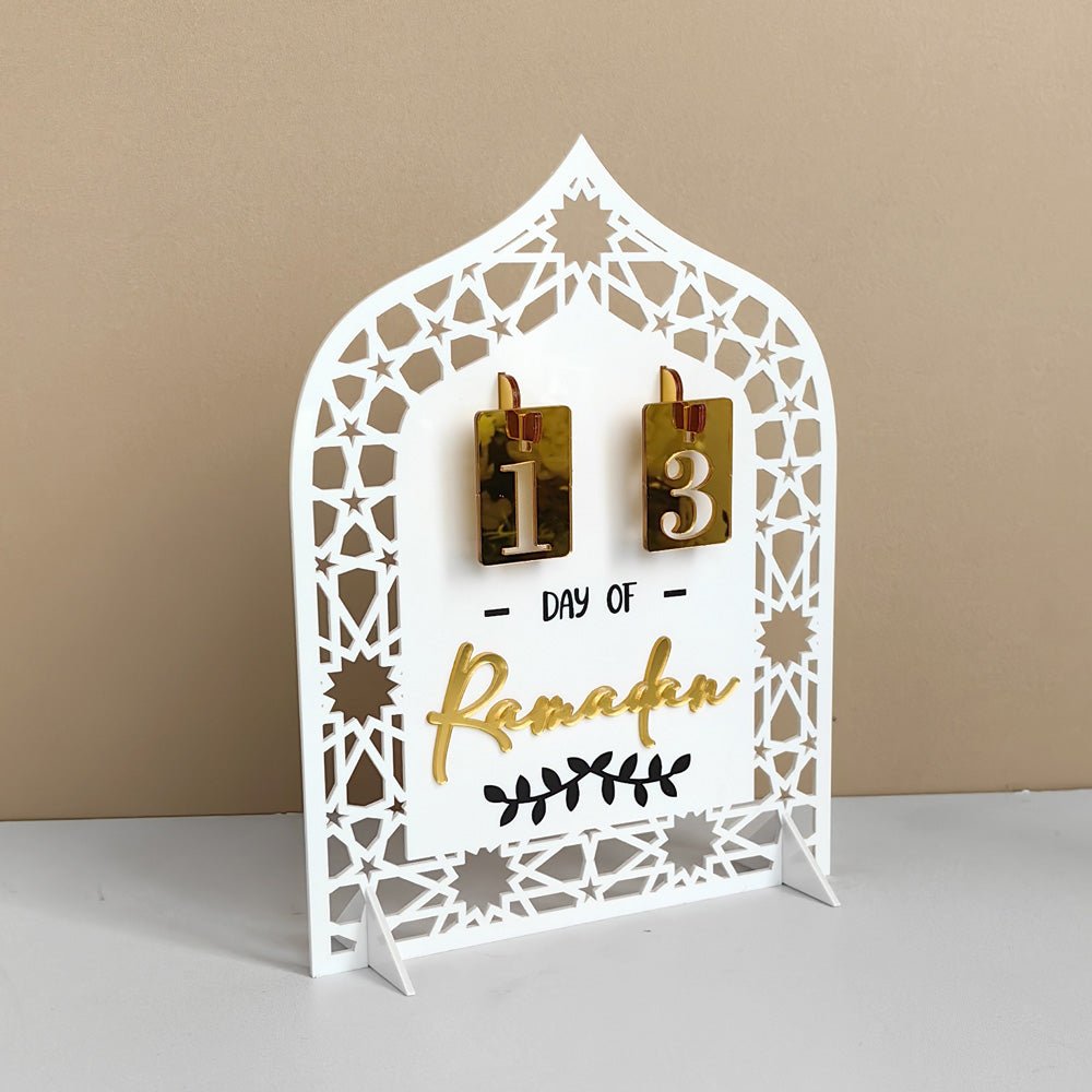 Festive Home Craft Ornament Ramadan Countdown Acrylic Tabletop Decor (MAC403) - Mariam's Collection